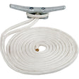 Sea-Dog Double Braided Nylon Dock Line - 1/2" x 20 - White - Life Raft Professionals