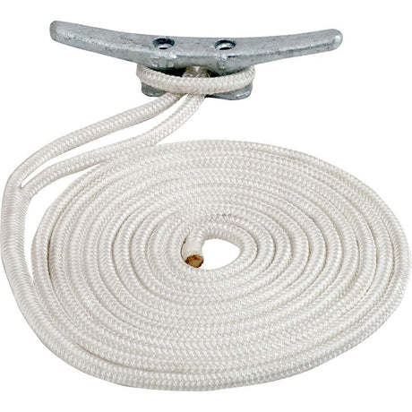 Sea-Dog Double Braided Nylon Dock Line - 5/8" x 30 - White - Life Raft Professionals