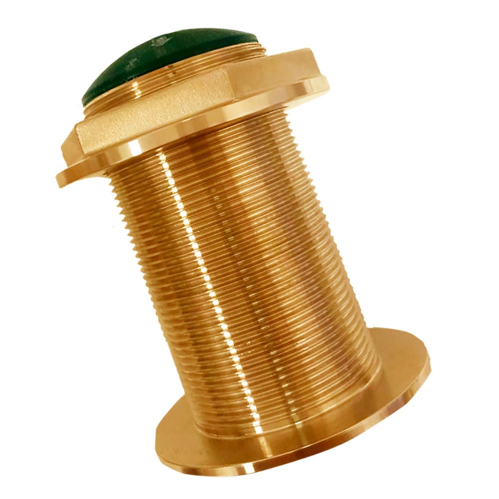 SI-TEX Bronze Low-Profile Thru-Hull Medium-Frequency CHIRP Transducer - 600W, 12 Tilt, 80-130kHz - Life Raft Professionals