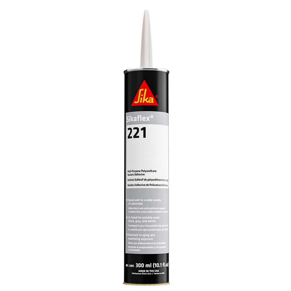 Sika Sikaflex 221 Multi-Purpose Polyurethane Sealant/Adhesive - 10.3oz(300ml) Cartridge - Black - Life Raft Professionals