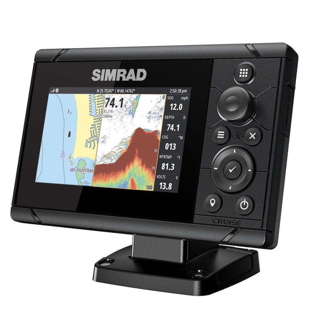 Simrad Cruise 5 US Coastal w/83/200 Transom Mount Transducer - Life Raft Professionals