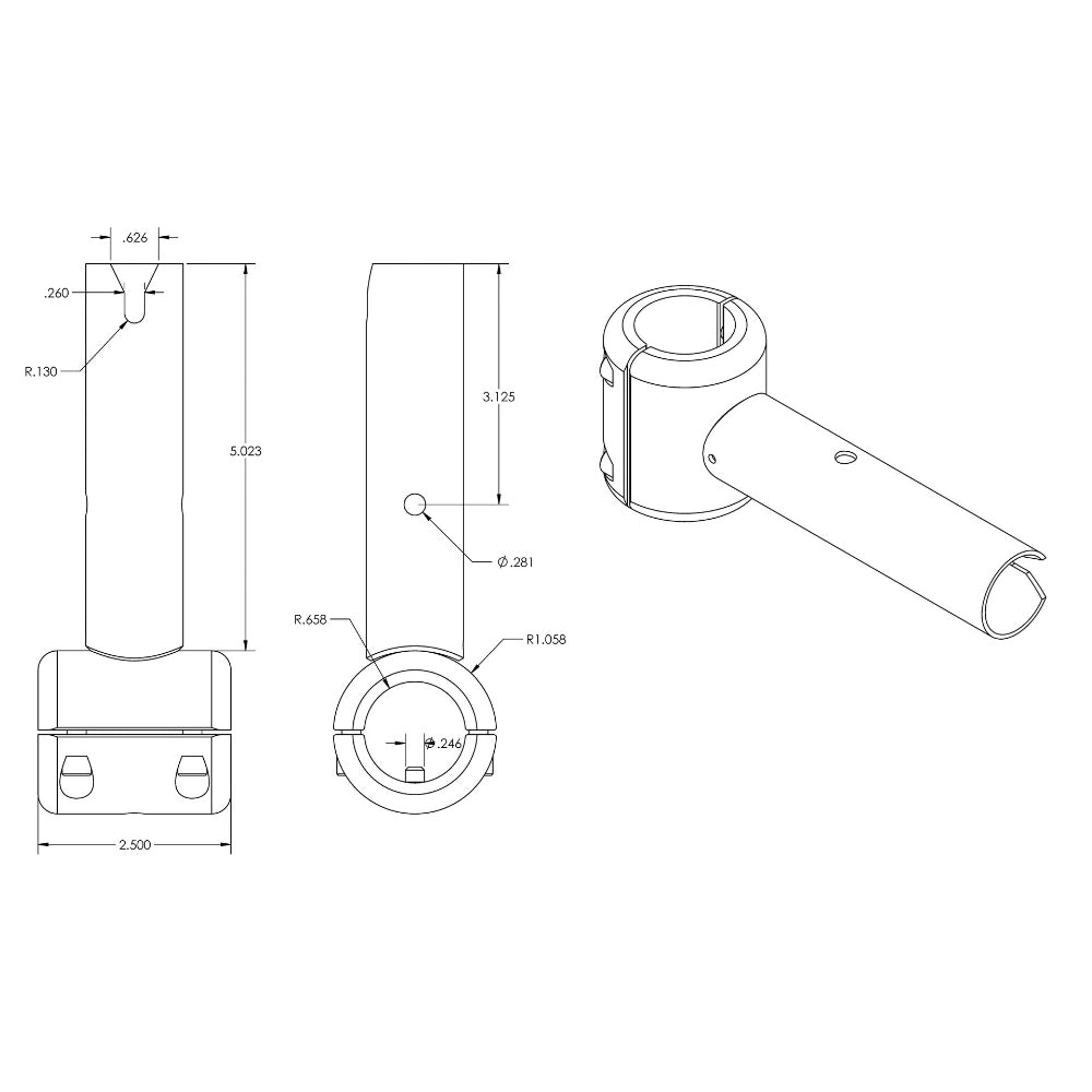 TACO ShadeFin Fixed Clamp-On Mount - Life Raft Professionals