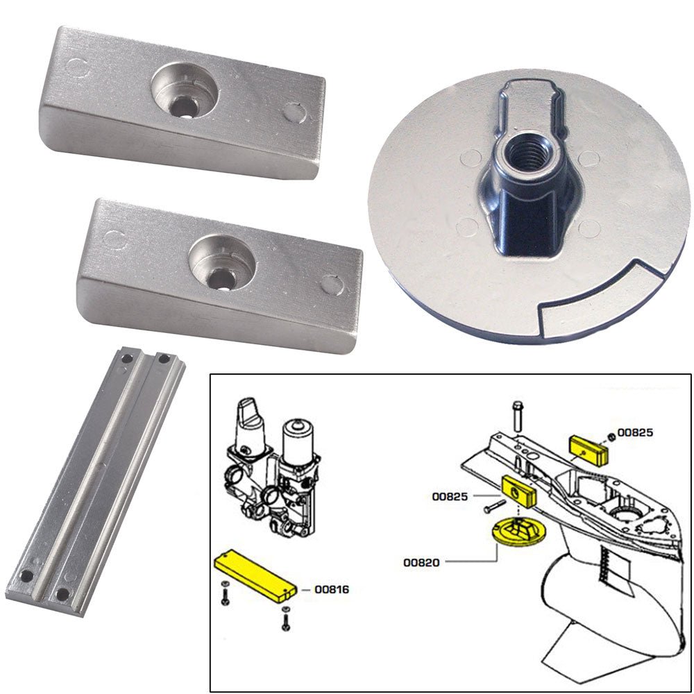 Tecnoseal Anode Kit w/Hardware - Mercury Verado 4 - Magnesium - Life Raft Professionals