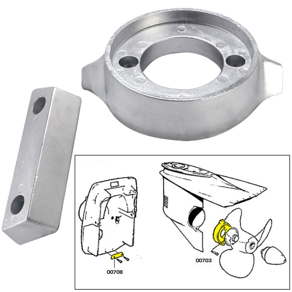 Tecnoseal Anode Kit w/Hardware - Volvo 290 - Zinc - Life Raft Professionals