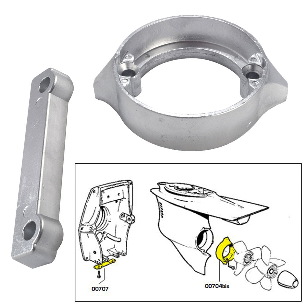 Tecnoseal Anode Kit w/Hardware - Volvo Duo-Prop 280 - Aluminum - Life Raft Professionals