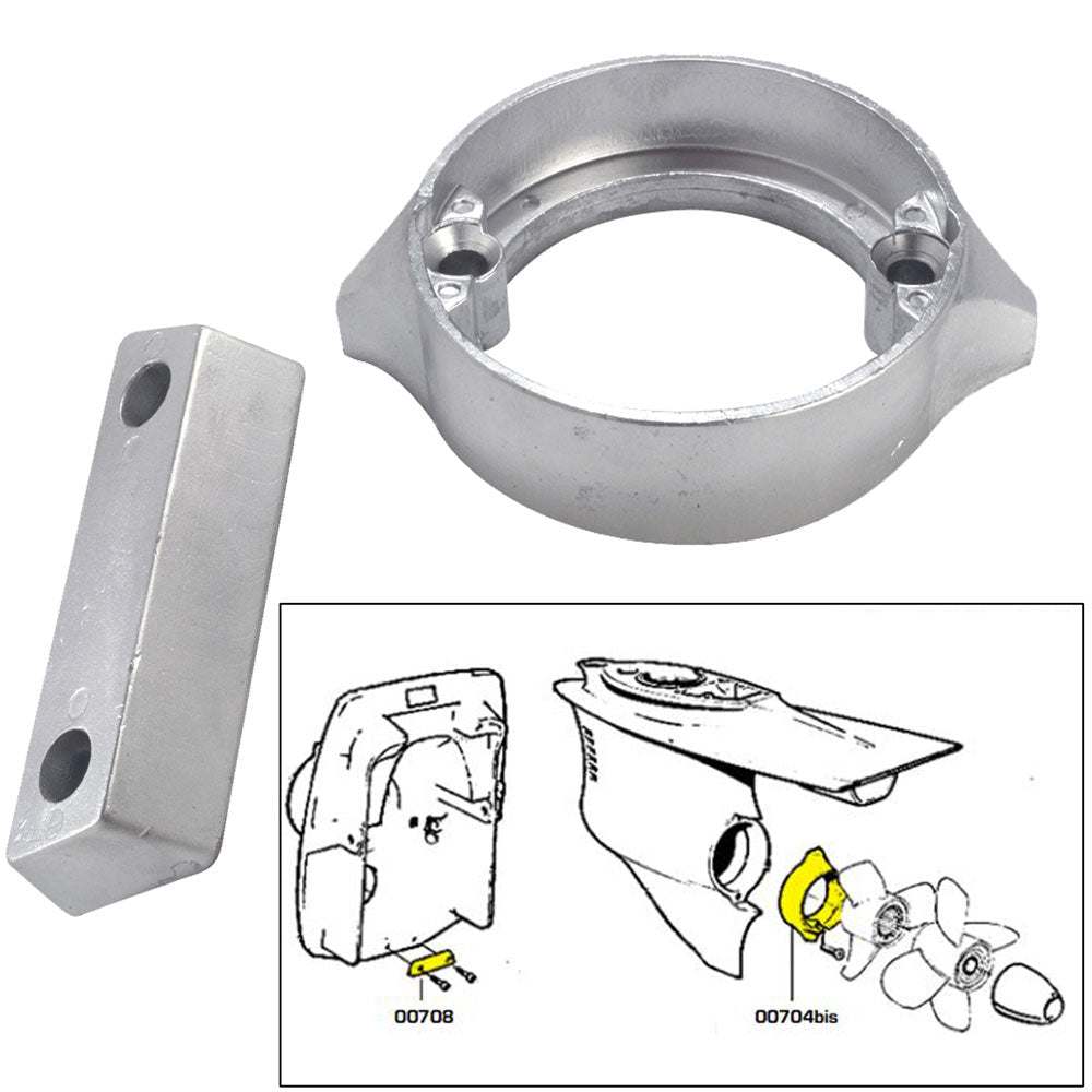 Tecnoseal Anode Kit w/Hardware - Volvo Duo-Prop 290 - Zinc - Life Raft Professionals