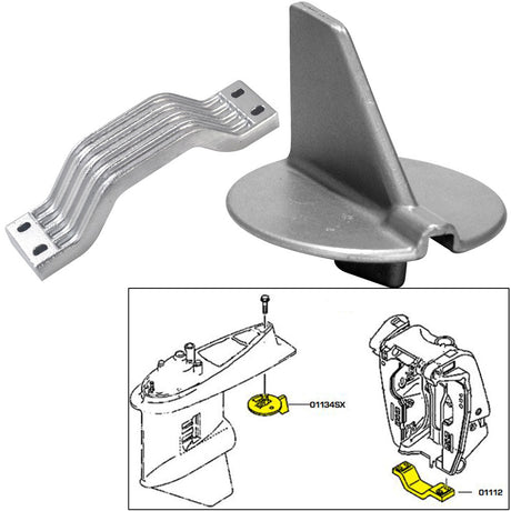 Tecnoseal Anode Kit w/Hardware - Yamaha 150-200HP Left Hand Rotation - Aluminum - Life Raft Professionals