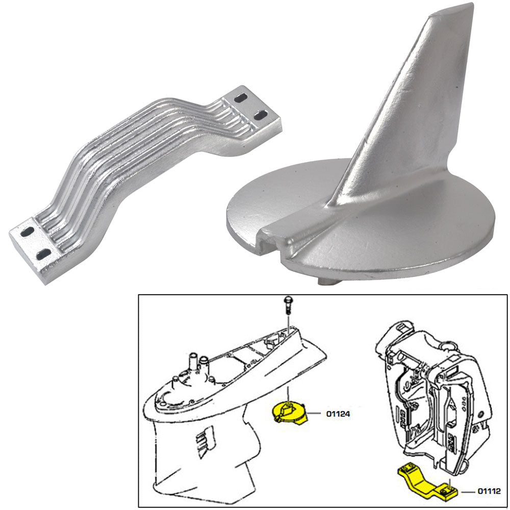 Tecnoseal Anode Kit w/Hardware - Yamaha 200-250HP - Aluminum - Life Raft Professionals