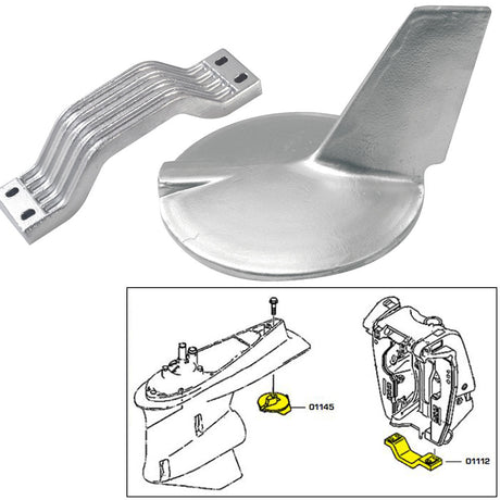 Tecnoseal Anode Kit w/Hardware - Yamaha 200-300HP Hi-Performance - Aluminum - Life Raft Professionals