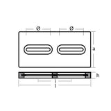 Tecnoseal Rectangular Zinc Plate Anode w/Inserts - 12" x 6" x 1" - Life Raft Professionals