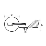 Tecnoseal Zinc Yamaha Trim Tab Anode f/150 - 225 HP Motors - Life Raft Professionals