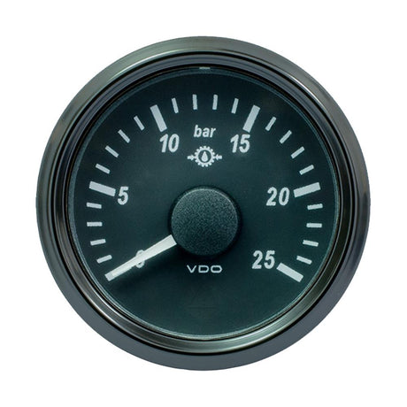 VDO SingleViu 52mm (2-1/16") Gear Oil Pressure Gauge - 25 Bar - 0-180 Ohm [A2C3833460030] - Life Raft Professionals