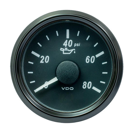 VDO SingleViu 52mm (2-1/16") Oil Pressure Gauge - 80 PSI - 0-180 Ohm [A2C3833190030] - Life Raft Professionals