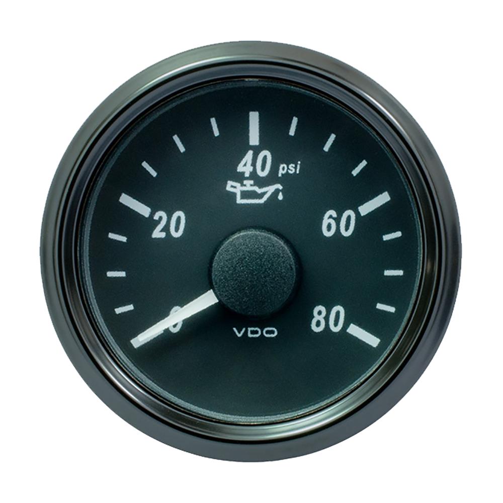 VDO SingleViu 52mm (2-1/16") Oil Pressure Gauge - 80 PSI - 240-33 Ohm [A2C3833230030] - Life Raft Professionals