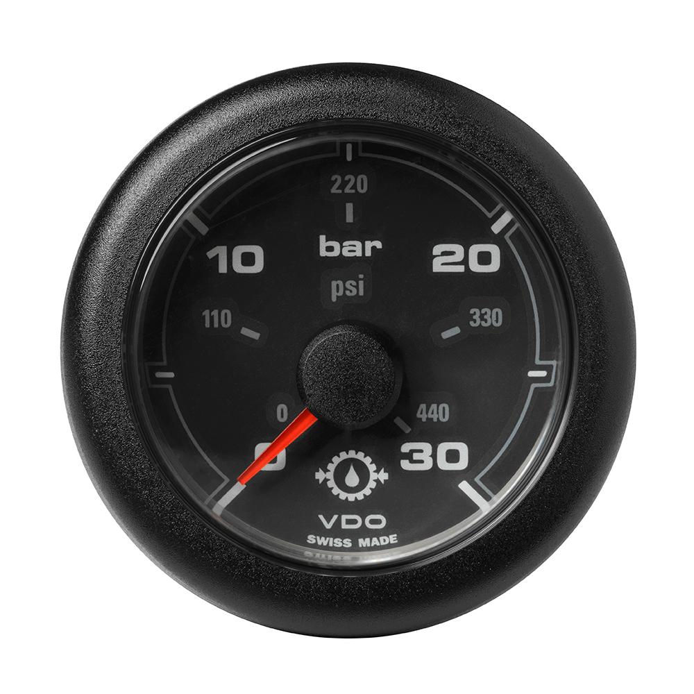 Veratron 52MM (2-1/16") OceanLink Transmission Oil Pressure Gauge - 30 Bar/440 PSI - Black Dial Bezel [A2C1066040001] - Life Raft Professionals