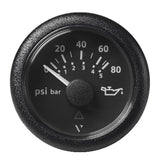 Veratron 52MM (2-1/16") ViewLine Oil Pressure Gauge 80 PSI/5 Bar - Black Dial Round Bezel [A2C59514128] - Life Raft Professionals