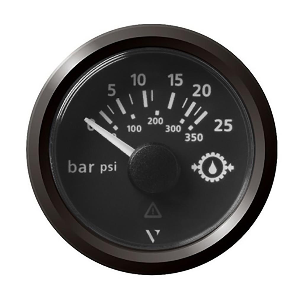 Veratron 52MM (2-1/16") ViewLine Transmission Oil Pressure 25 Bar/350 PSI - Black Dial Triangular Bezel [A2C59514139] - Life Raft Professionals