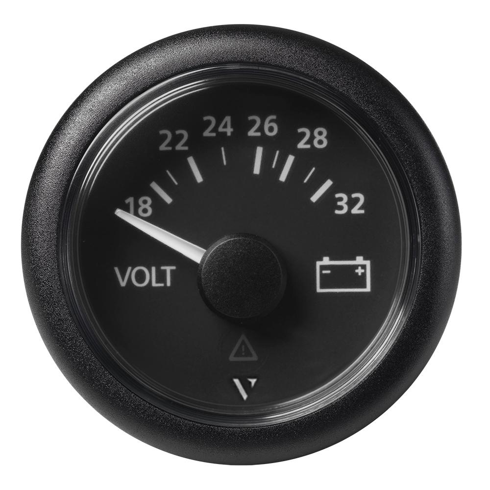 Veratron 52mm (2-1/16") Viewline Voltmeter 18-32V - Black Dial Bezel [A2C59512458] - Life Raft Professionals