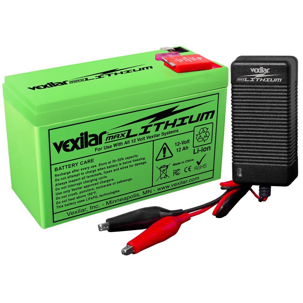 Vexilar 12V - 12 AH MAX Lithium Battery w/V-420L Rapid Charger [V-220L] - Life Raft Professionals