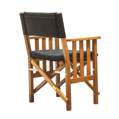 Whitecap Directors Chair II w/Black Cushion - Teak - Life Raft Professionals