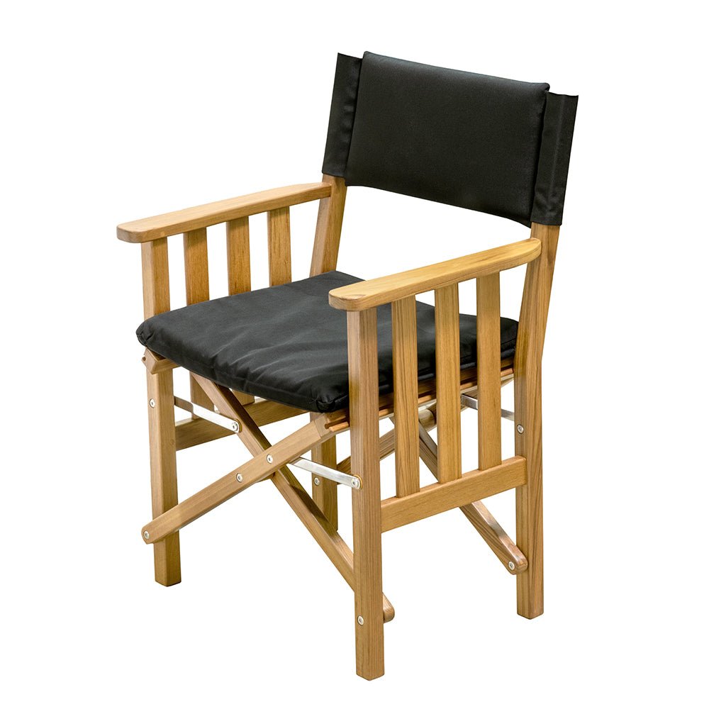 Whitecap Directors Chair II w/Black Cushion - Teak - Life Raft Professionals