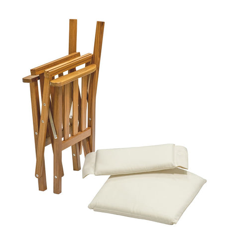 Whitecap Directors Chair II w/Cream Cushion - Teak - Life Raft Professionals