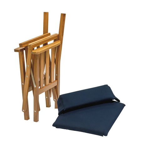 Whitecap Directors Chair II w/Navy Cushion - Teak - Life Raft Professionals