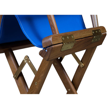 Whitecap Directors Chair w/Blue Seat Covers - Teak - Life Raft Professionals