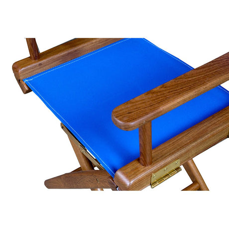 Whitecap Directors Chair w/Blue Seat Covers - Teak - Life Raft Professionals