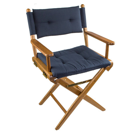 Whitecap Directors Chair w/Navy Cushion - Teak - Life Raft Professionals