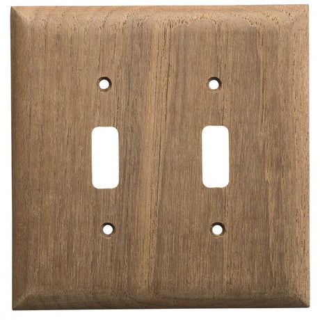 Whitecap Teak 2-Toggle Switch/Receptacle Cover Plate - Life Raft Professionals