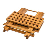 Whitecap Teak Grate Top Fold-Away Table - Life Raft Professionals