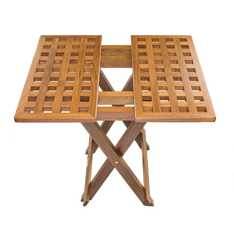 Whitecap Teak Grate Top Fold-Away Table - Life Raft Professionals