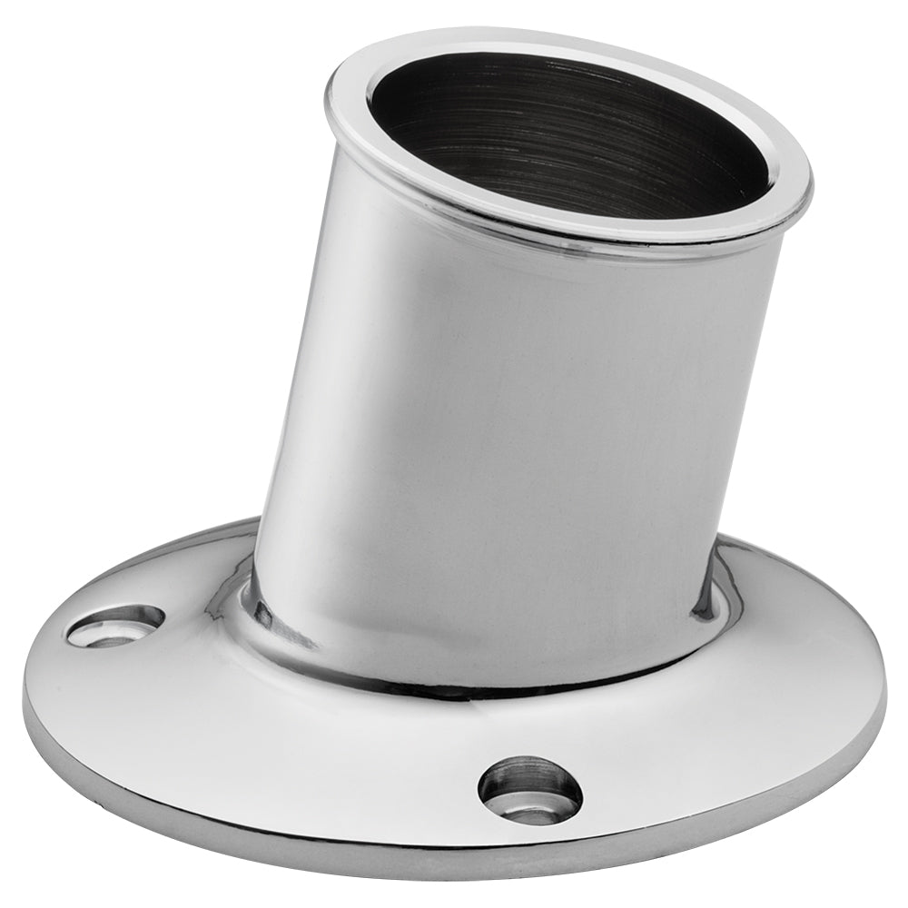 Whitecap Top-Mounted Flag Pole Socket - CP/Brass - 1-1/4" ID - Life Raft Professionals