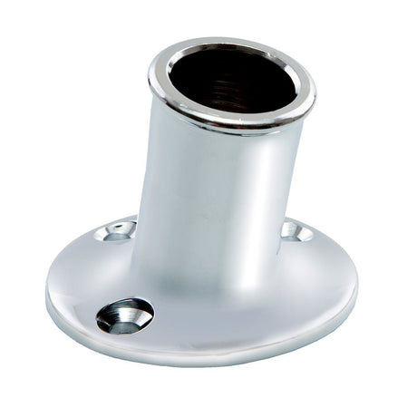 Whitecap Top-Mounted Flag Pole Socket CP/Brass - 3/4" ID - Life Raft Professionals