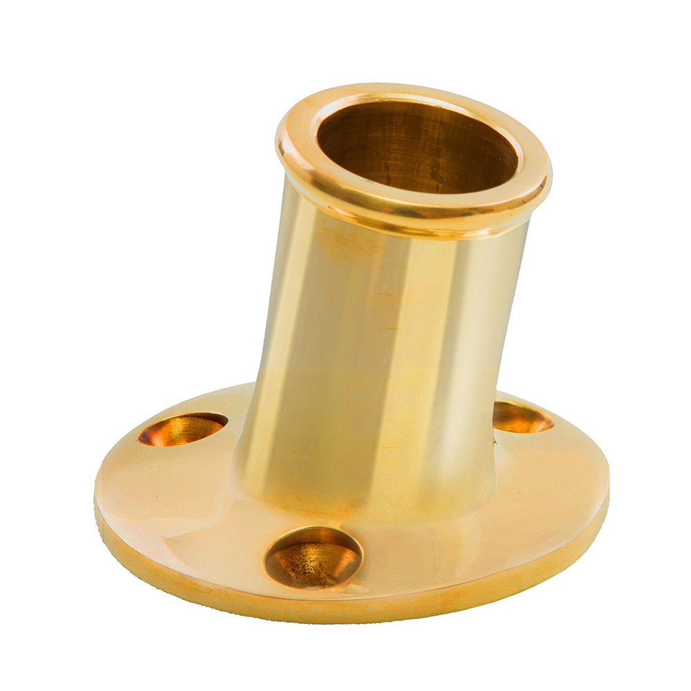 Whitecap Top-Mounted Flag Pole Socket Polished Brass - 3/4" ID - Life Raft Professionals