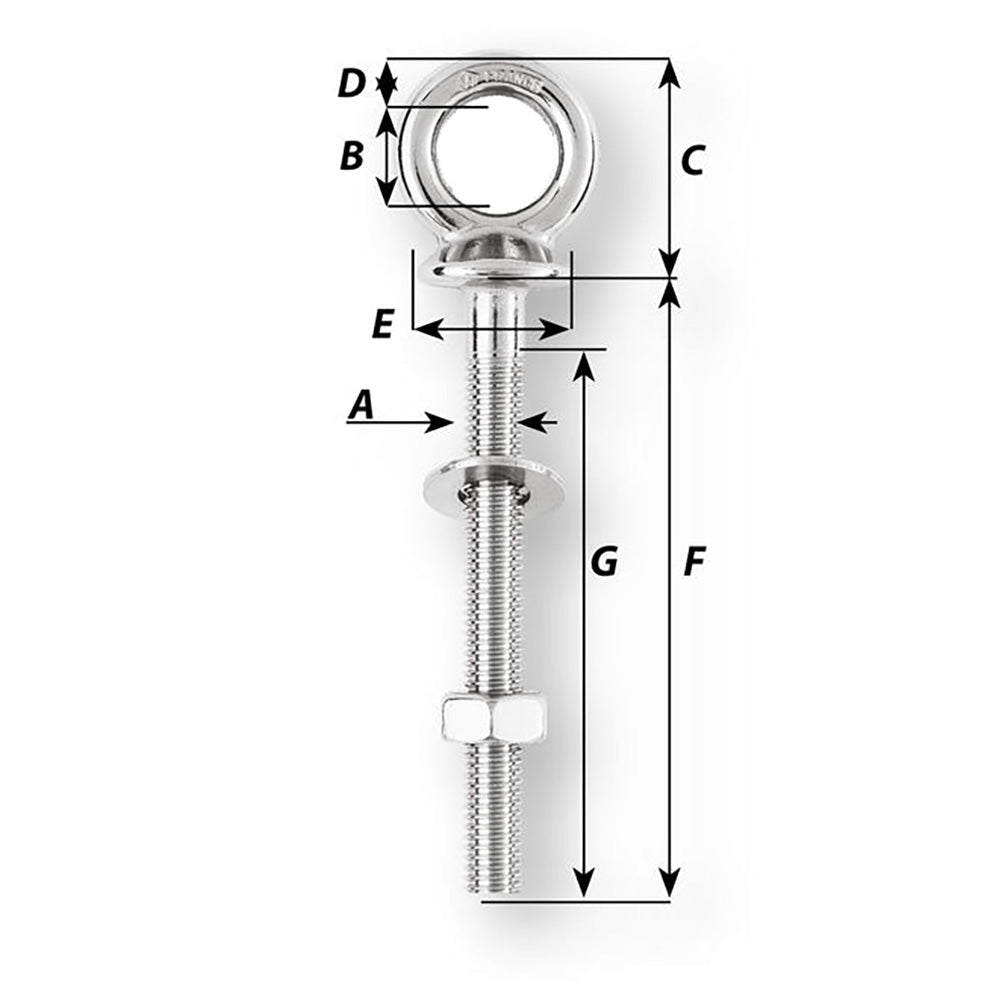 Wichard Eye Bolt - Diameter 15/32" - Length 1-9/16" - Life Raft Professionals