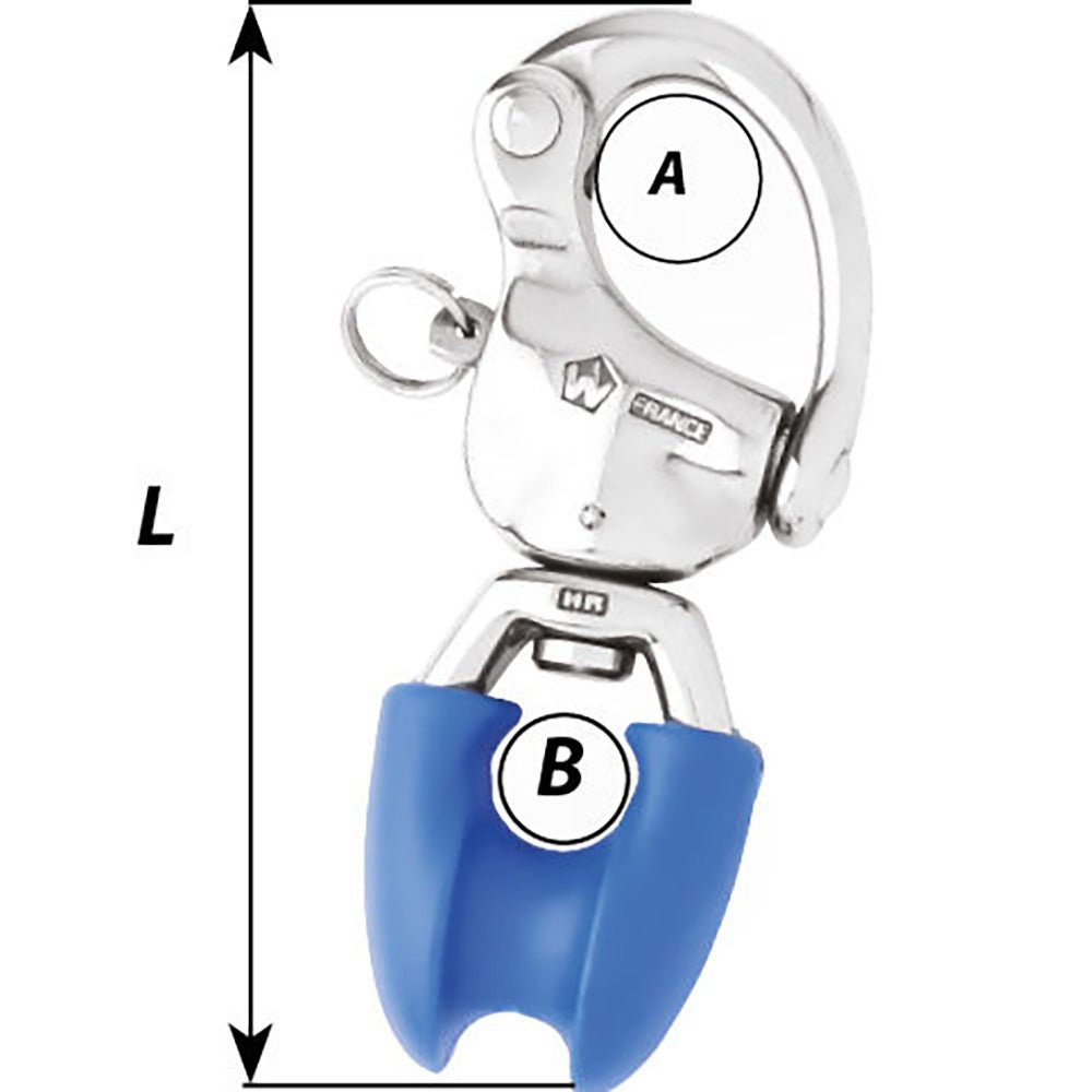 Wichard HR Snap Shackle With Thimble Eye - 110mm Length - 4-21/64" - Life Raft Professionals