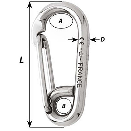 Wichard Symmetric Carbine Hook - Length 100mm - 13/32" - Life Raft Professionals