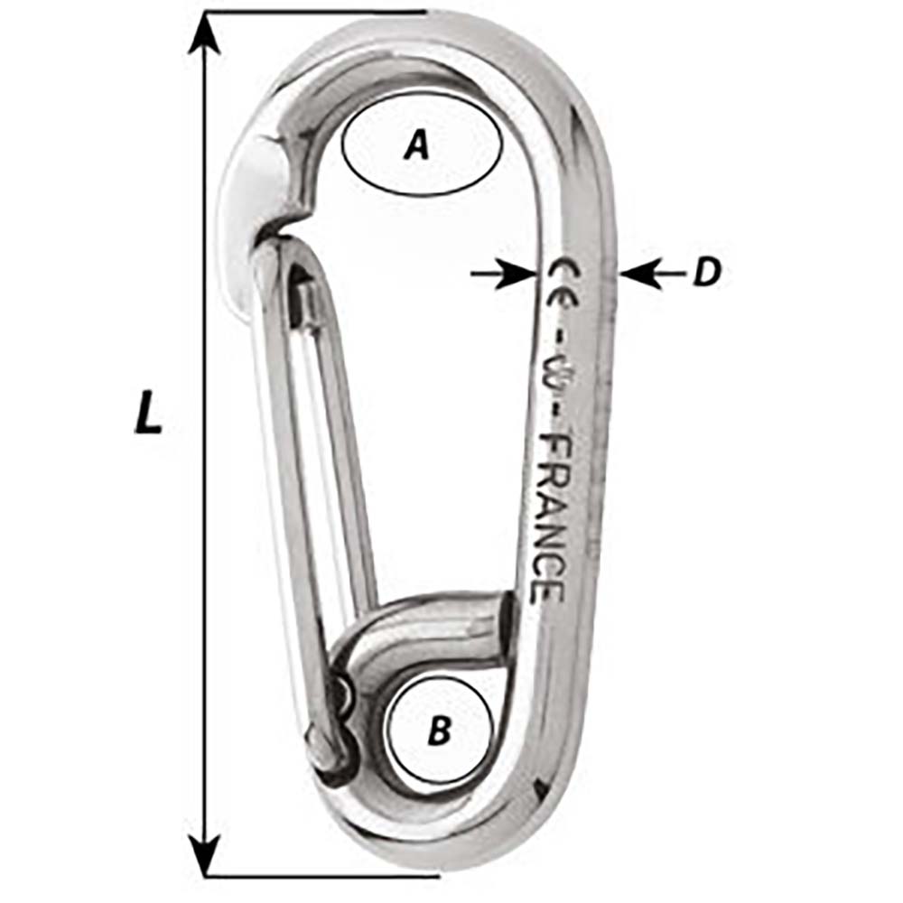 Wichard Symmetric Carbine Hook - Length 80mm - 5/16" - Life Raft Professionals